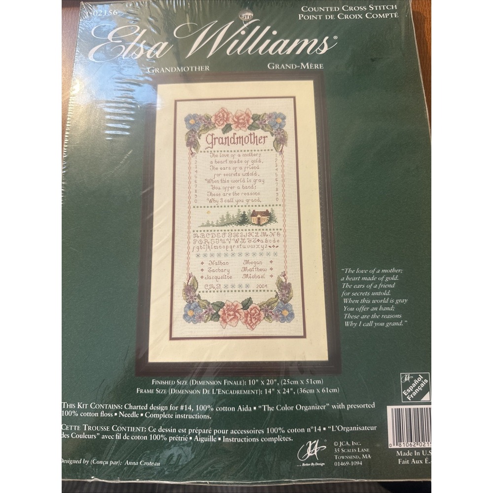 Elsa Williams "Grandmother" Counted‎ Cross Stitch Kit~# 02156~New/Sealed